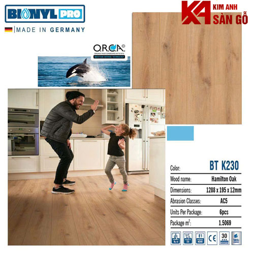 Sàn Gỗ Công Nghiệp Đức 12MM BINYL-K230